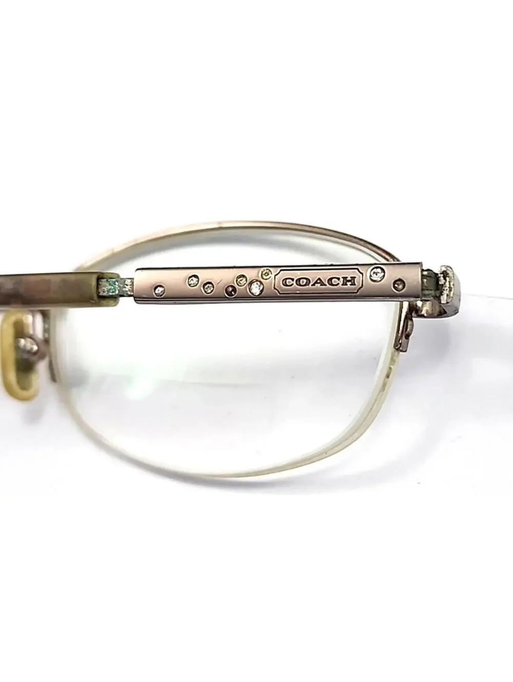 Coach 118 Faye Small Gold Oval Half Rim Eyeglasses Frame 51-18 135
